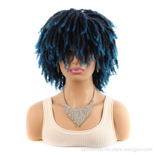 African small curly wig head illustration African tube curly hollow curly small dirty braid wig headgear wigs